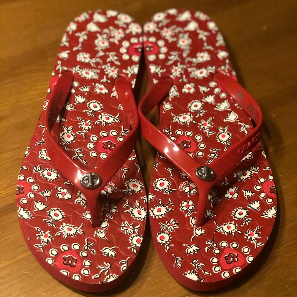 Coach Flip Flops Sz 10